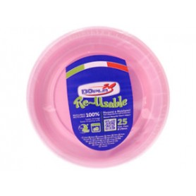 25 PIATTI ROSA  17 CM PZ 25