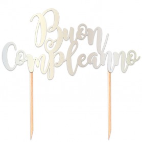 CAKE TOPPER BUON COMPLEANNO ARG.METAL