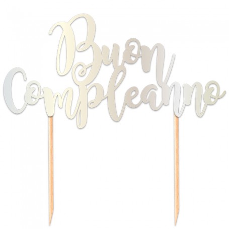 CAKE TOPPER BUON COMPLEANNO ARG.METAL
