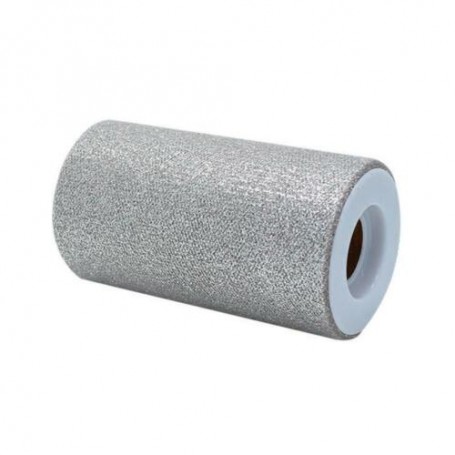 ROTOLO TULLE GLITTER H 251X50MT ARGENTO