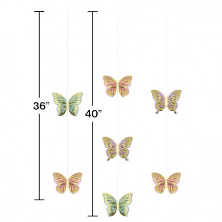 FESTONE PENDENTE FARFALLE PZ 3