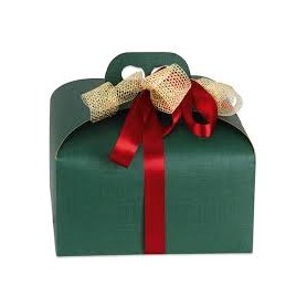 PORTAPANETTONE SETA VERDE 245X245X130