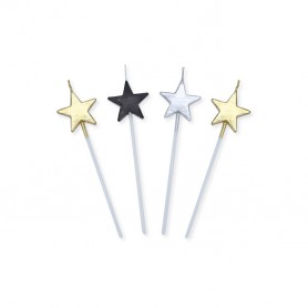 4 CANDELINE PICKS 13 CM STELLE PRESTIGE