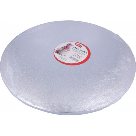 CAKEBOARD ROTONDO ARGENTO 45 CM