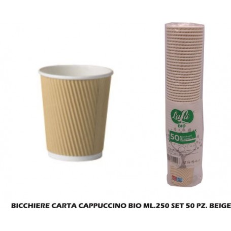 BICCHIERE CARTA CAPPUCCINO BIO ML.250