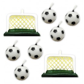 6 CANDELINE PALLONE CALCIO+2 PORTE