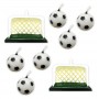 6 CANDELINE PALLONE CALCIO+2 PORTE