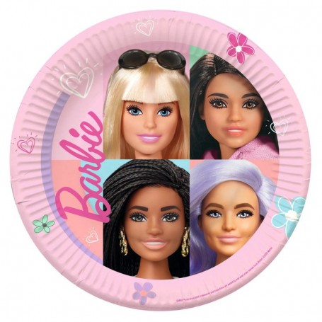 8 PIATTI CARTA BARBIE 23CM