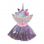 SET 3 PEZZI VESTITI UNICORNO RAINBOW