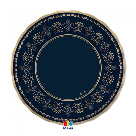 6 PIATTI FONDI CM24 ROYAL BLUE GOLD