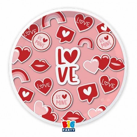 6 PIATTI 18CM LOVE STICKERS