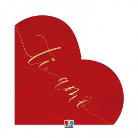 16 TOV.LI CUORE 33X33CM TI AMO GOLD