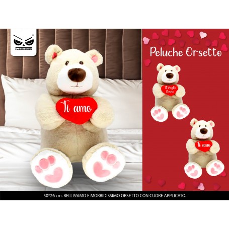 PELUCHE ORSO CUORE MIS. L