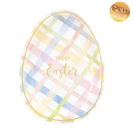 8 PIATTI SHAPED HAPPY EASTER CM 22