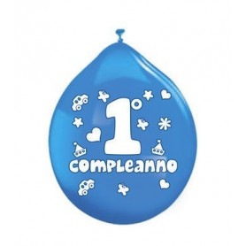 PALLONCINI 1° COMPLEANNO CELESTE PZ 20