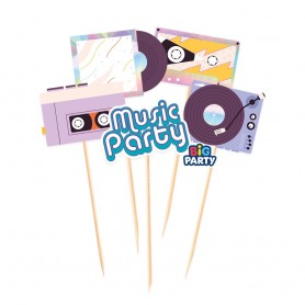 5 MINI CAKE TOPPER MUSIC PARTY
