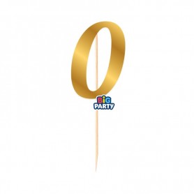 MINI CAKE TOPPER NUM 0 ORO METAL