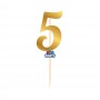 MINI CAKE TOPPER NUM 5 ORO METAL