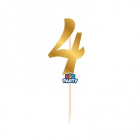 MINI CAKE TOPPER NUM 4 ORO METAL