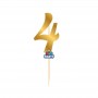 MINI CAKE TOPPER NUM 4 ORO METAL