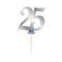 MINI CAKE TOPPER NUM 15 ARGENTO METAL