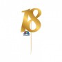 MINI CAKE TOPPER NUM 18 ORO METAL