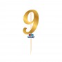 CAKE MINI TOPPER NUM 9 ORO METAL