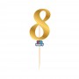 MINI CAKE TOPPER NUM 8 ORO METAL