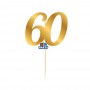 MINI CAKE TOPPER NUM 60 ORO METAL