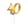 MINI CAKE TOPPER NUM 40 ORO METAL