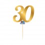 MINI CAKE TOPPER NUM 30 ORO METAL