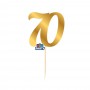 MINI CAKE TOPPER NUM 70 ORO METAL