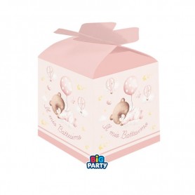10 SCAT BATTESIMO BABY BEAR ROSA 5X7X5CM