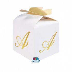 10 SCAT CUBETTO FIOCCO LETT A 5X7X5CM