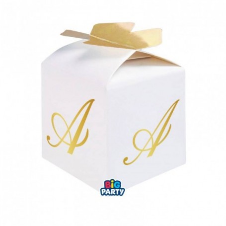 10 SCAT CUBETTO FIOCCO LETT A 5X7X5CM