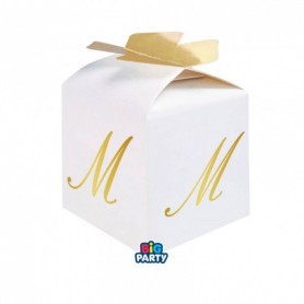 10 SCAT CUBETTO FIOCCO LETT M 5X7X5CM