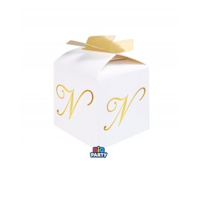 10 SCAT CUBETTO FIOCCO LETT N 5X7X5CM