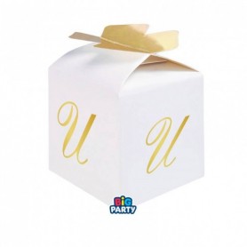 10 SCAT CUBETTO FIOCCO LETT U 5X7X5CM
