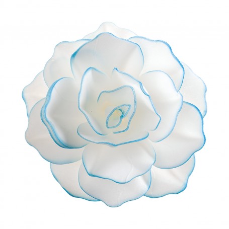 FIORE IN CIALDA CON BORDO BLU 12.5CM