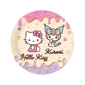 PIATTO 23CM 8PZ HELLO KITTY KUROMI