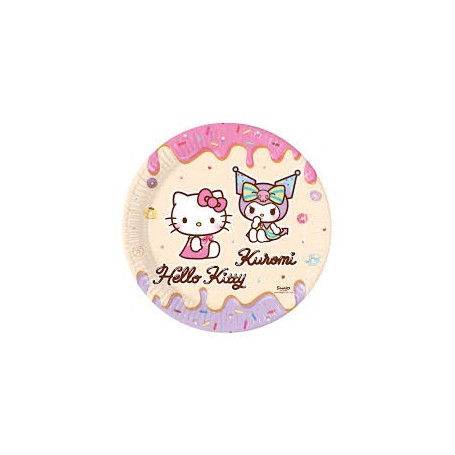 PIATTO 23CM 8PZ HELLO KITTY KUROMI