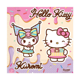 TOVAGLIOLI 33X33 20PZ HELLO KITTY KUROMI