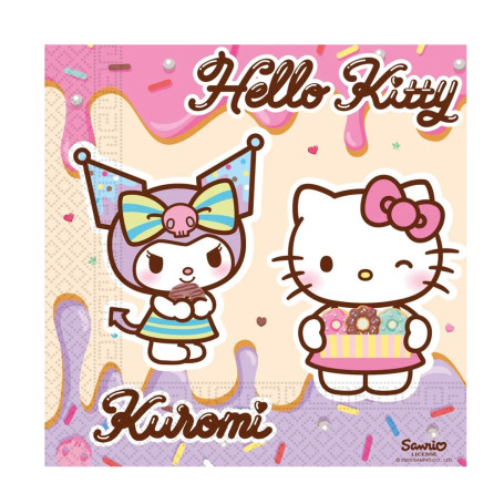 TOVAGLIOLI 33X33 20PZ HELLO KITTY KUROMI