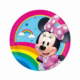 PIATTO 20CM 8 PZ MINNIE RAINBOW MAKE