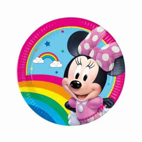 PIATTO 20CM 8 PZ MINNIE RAINBOW MAKE