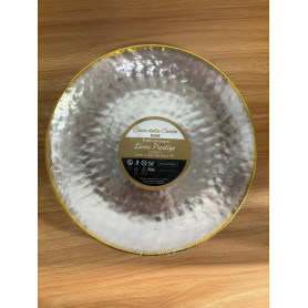10 PIATTI TRASP BORDO ORO 18CM