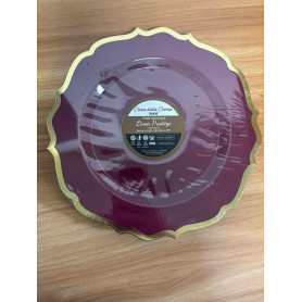 10 PIATTI BORDEAUX BORDO ORO 26CM