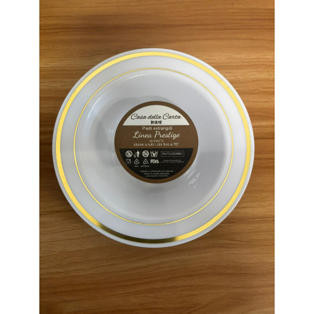 10 PIATTI FONDI BIANCHI BORDO ORO