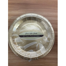 25 PIATTI ORO CARTONATO 18CM