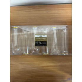 6 BICCH PLAST ALTO BORDO ORO